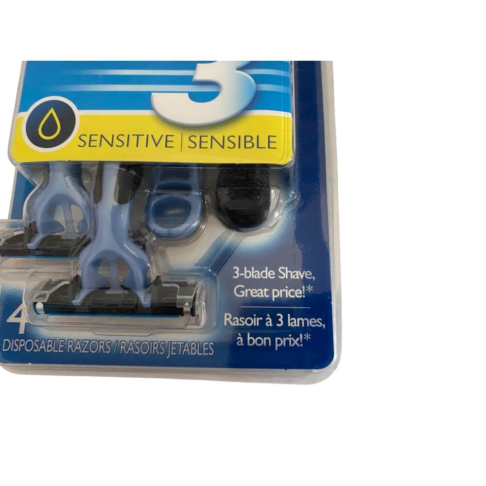 Gillette Custom Plus 3 Sensitive Mens Disposable Razors 4 Count New Triple Blade - Picture 3 of 10